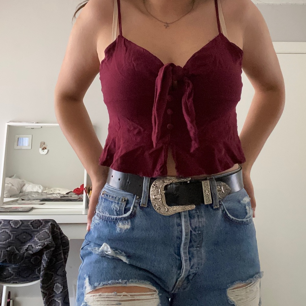 Burgundy crop top